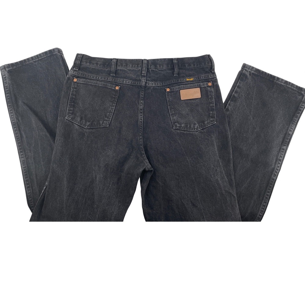 Wrangler Jeans Mens 36x32* Black 936WBK Cowboy Cut Slim Fit Straight Leg Rodeo